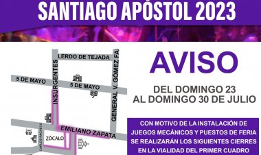 Informa Jiutepec de cierres viales por su fiesta patronal