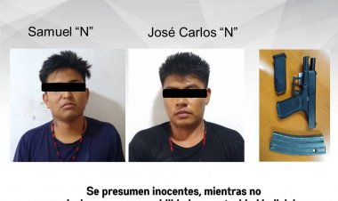 Par de jóvenes, sorprendido con armas en Cuernavaca