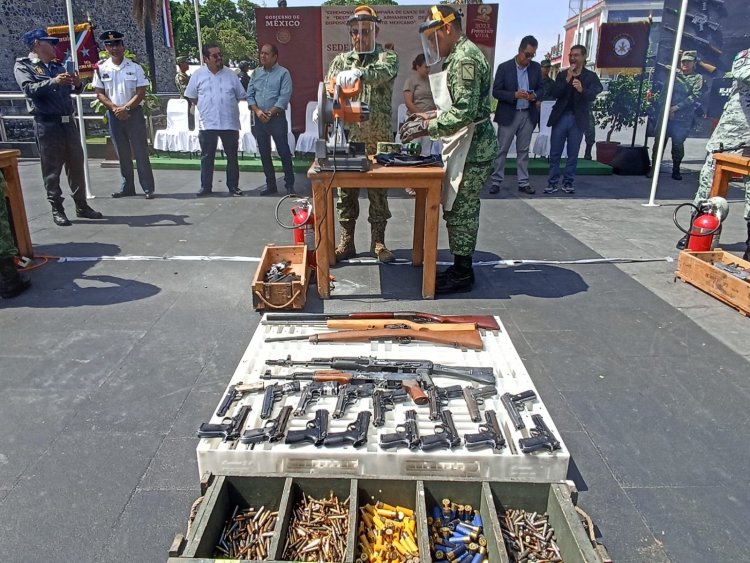 Sedena recopiló 127 armas en canje; las destruyó ayer