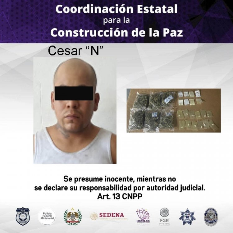 Es acusado de traer droga en Cuernavaca y está detenido