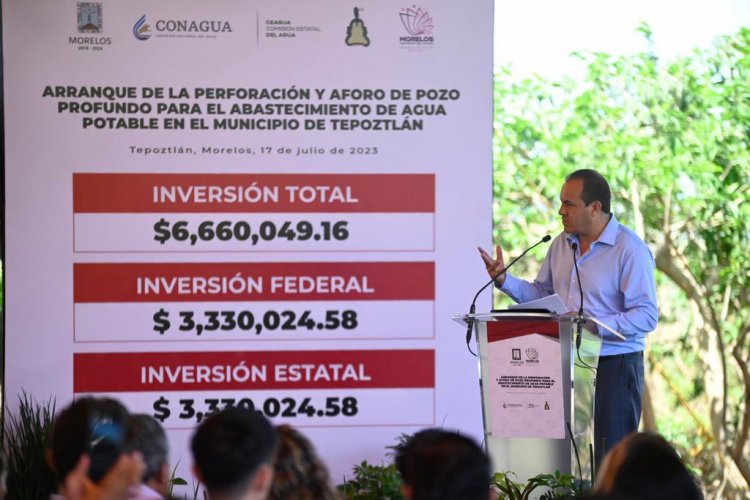 Obras de agua a favor de tepoztecos entregó el gobernador Cuauhtémoc