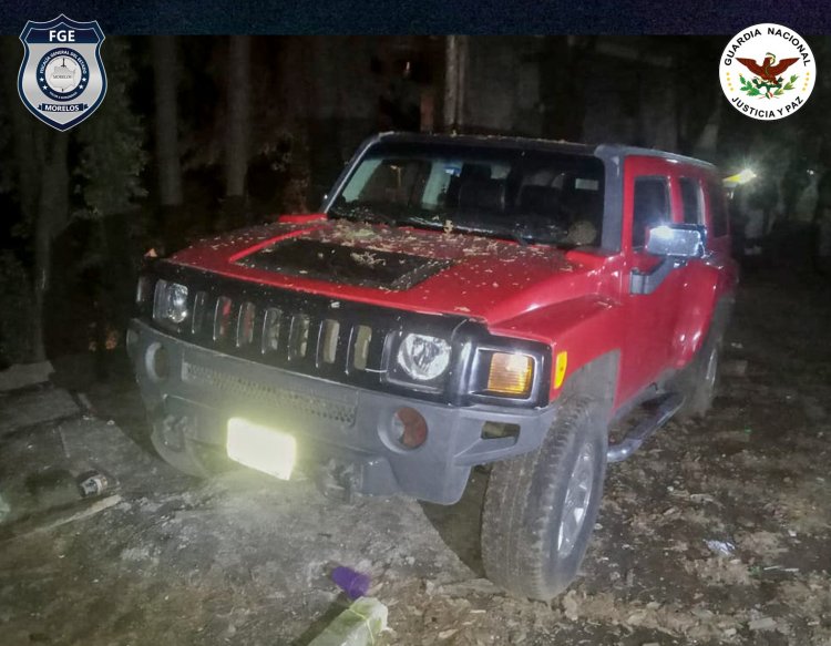 Recuperaron una Hummer roja robada en el peligroso Huitzilac