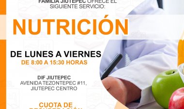 Servicios profesionales de nutrición brinda DIF Jiutepec