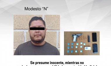 Policías detuvieron a uno en Cuautlixco con presuntas arma y droga prohibidas