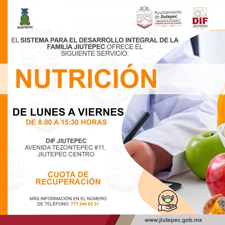 DIF Jiutepec ofrece servicios de nutrición a la población