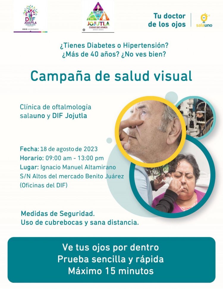 Invitan a campaña de salud visual en Jojutla