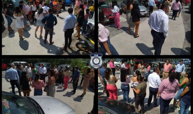 La Fiscalía General del Estado realizó su simulacro por sismo