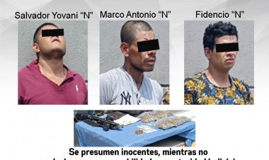 Por traer presuntas armas y droga prohibida, cayeron 3