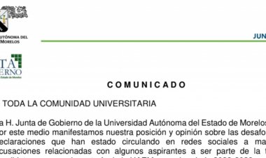 Defiende Junta de Gobierno de la UAEM, honorabilidad de aspirantes