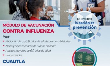 Habrá vacunación contra influenza en 3 municipios