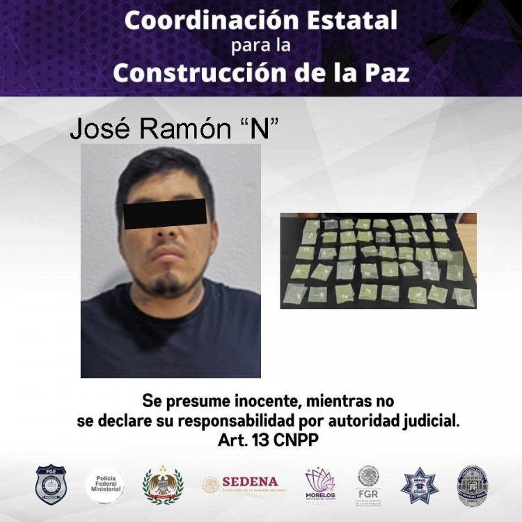 La Policía detuvo a este hombre por delitos contra la salud en Cuernavaca