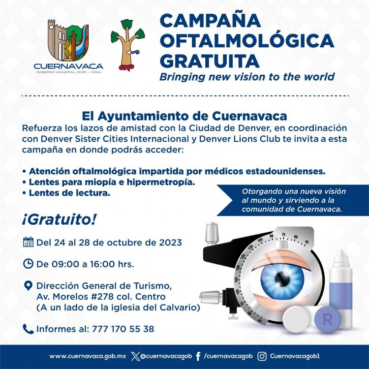 Inicia gobierno de Cuernavaca campaña oftalmológica gratuita