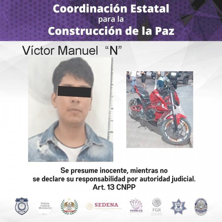 Traía motocicleta robada en Yautepec y fue aprehendido