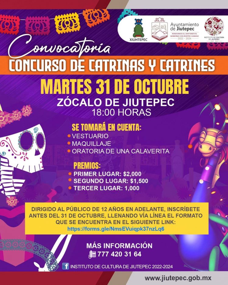 Gobierno de Jiutepec invita a sus actividades por Día de Muertos