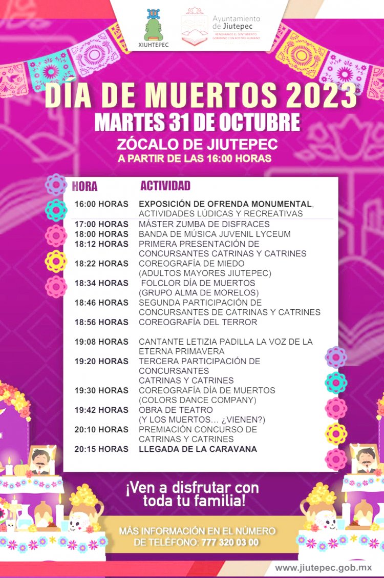 Este martes arrancan festividades por el Día de Muertos en Jiutepec