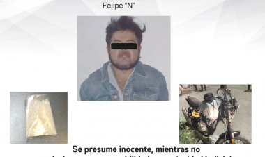 En Tlaltizapán, quedó detenido por traer droga y moto ilegales