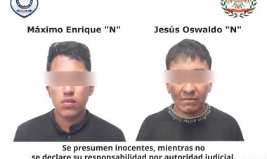 En flagrancia, cayeron estos dos presuntos extorsionadores, vinculados a Los Acapulco
