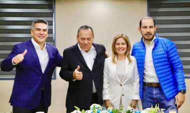 Líderes del PAN, PRI y PRD, dan la bienvenida a Lucia Meza