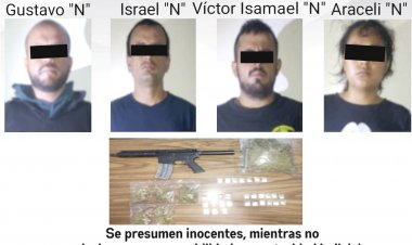 Por droga y arma prohibidas aprehendidos estos cuatro