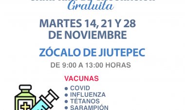 Jiutepec exhorta a vacunación a aplicar los martes 14, 21 y 28