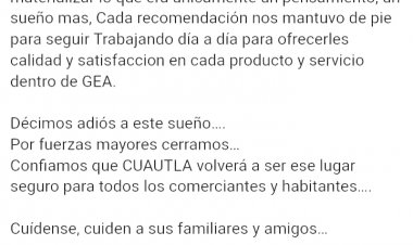 Se despiden de sus clientes negocios en Cuautla forzados a cerrar por delincuencia