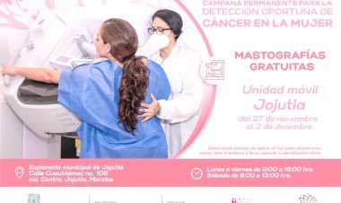 Continuarán las mastografías para Jonacatepec, Xochitepec y Jojutla