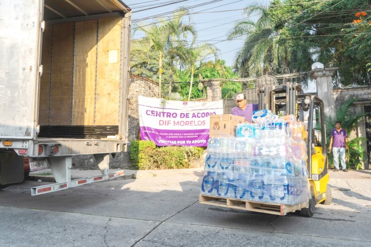 DIF Morelos envió 30 toneladas de víveres e insumos a Guerrero