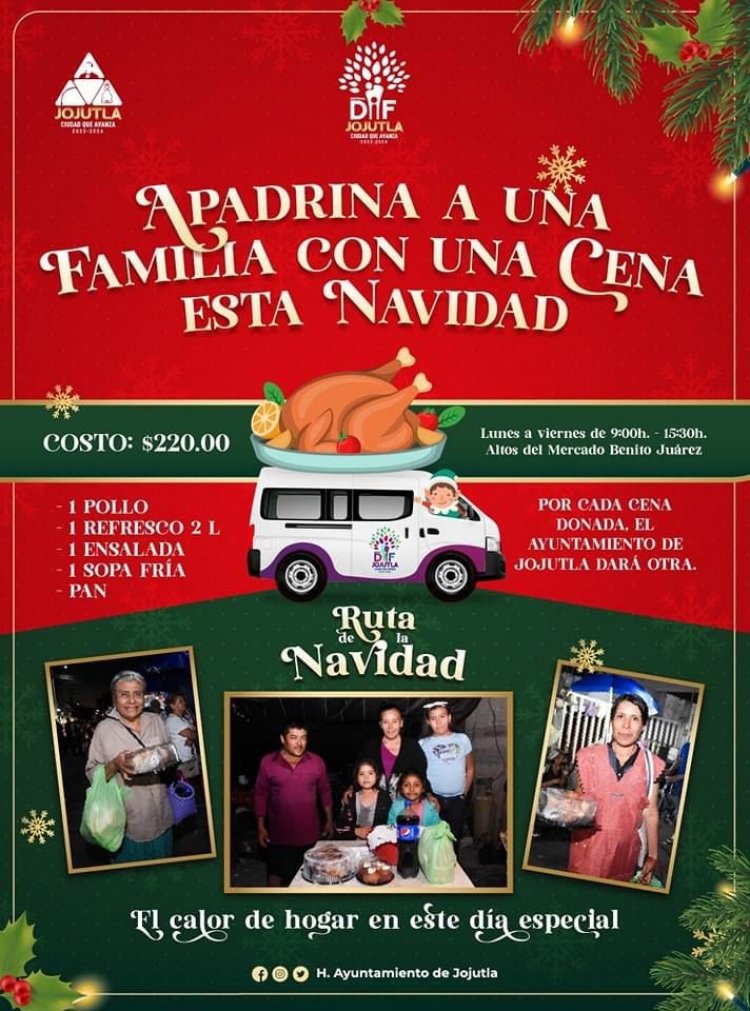 DIF Jojutla invita a apadrinar a una familia en esta Navidad