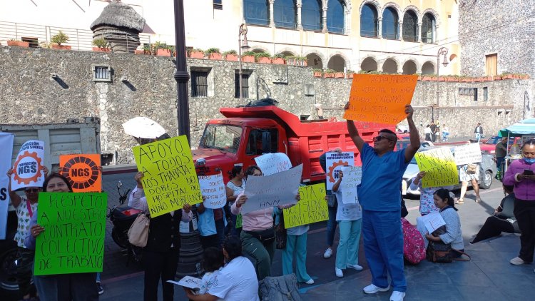 Sindicalizados del Hospital del Niño salen a defender su contrato colectivo