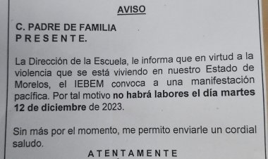 A un paro de clases este martes convoca el IEBEM