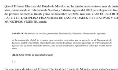 Desmiente el TEEM aumento de salarios en 2024