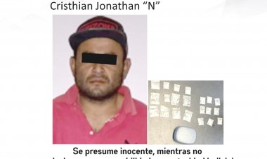 En Tlaltizapán, arrestaron a masculino, por presuntos delitos contra la salud