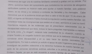 Piden apoyo a la CDHM ante presunto abuso policiaco contra joven