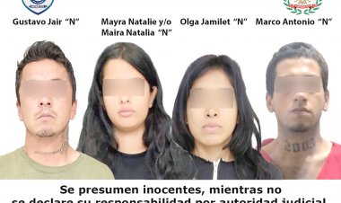 Dos varones y dos mujeres, presuntos extorsionadores, fueron aprehendidos