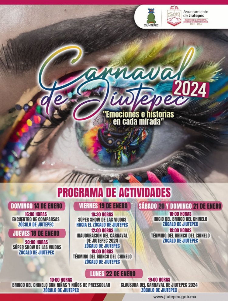 El Carnaval de Jiutepec, iniciará del viernes 19 al lunes 22 de enero
