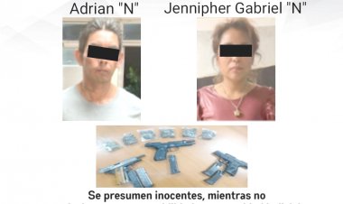 En Jiutepec, pareja portaba drogas y armas prohibidas