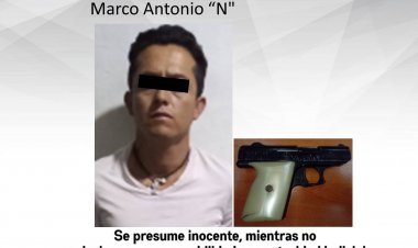 Traía una pistola calibre 22 ilegal y quedó aprehendido