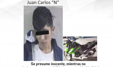 Por traer una moto hurtada, detenido joven de 22 años