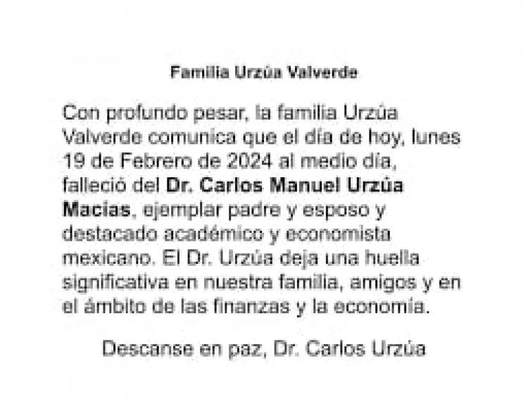 Comienzan investigación por sorpresiva muerte de Carlos Urzúa