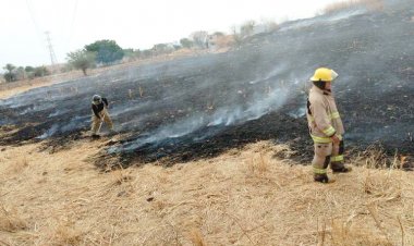 Quema de pastizales da trabajo extra a bomberos y Protección C.