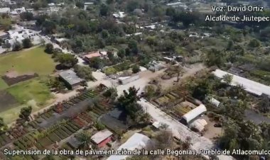 Alcalde de Jiutepec supervisa pavimentación