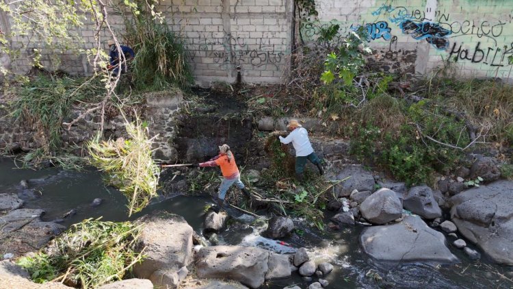 Hacen limpieza en barrancas en Jiutepec para prevenir riesgos
