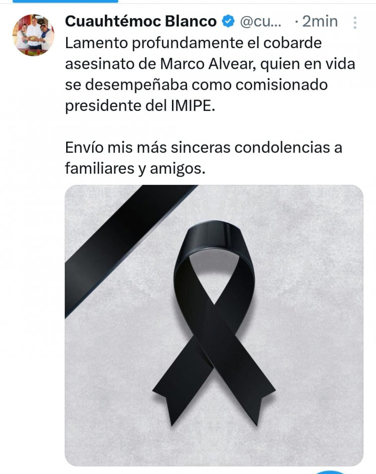 Lamenta Cuauhtémoc Blanco asesinato del director del Imipe
