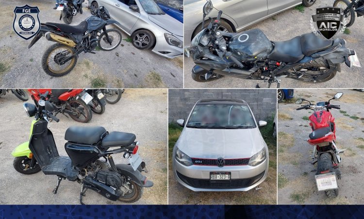 Cuatro motos y un automóvil robados fueron recuperados