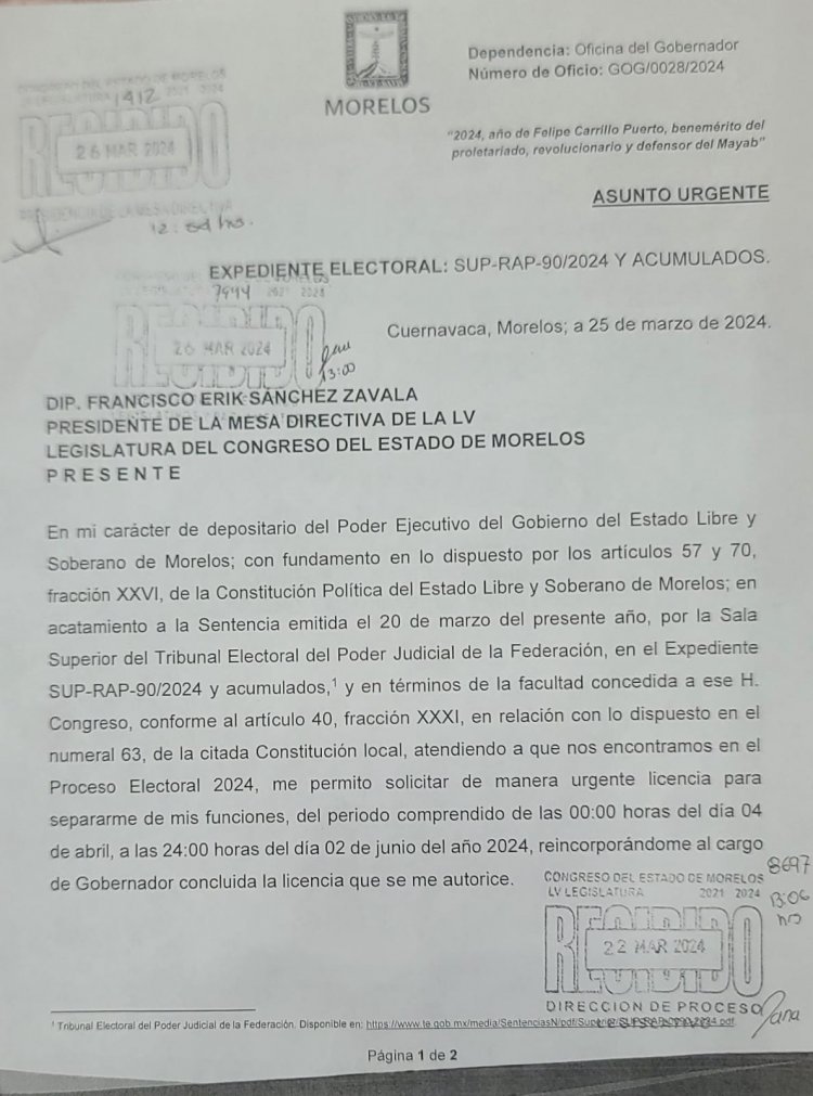 Solicita licencia Cuauhtémoc Blanco al Legislativo