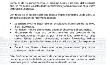 Exhorta la UAEM a universitarios  a no mirar el eclipse directamente
