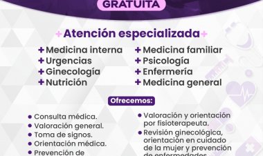 Jornada de Atención Médica Especializada Gratuita, del DIF Jiutepec, este sábado 13