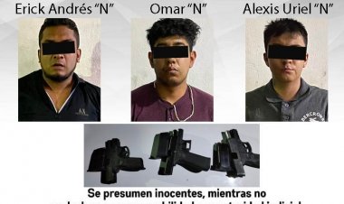 En Xochitepec, atrapan a tres con igual número de armas prohibidas