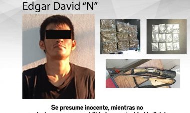 Quedó detenido por violación a la Ley Federal de Armas de fuego y explosivos