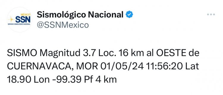 El sismo del miércoles, a 16  kilómetros de Cuernavaca